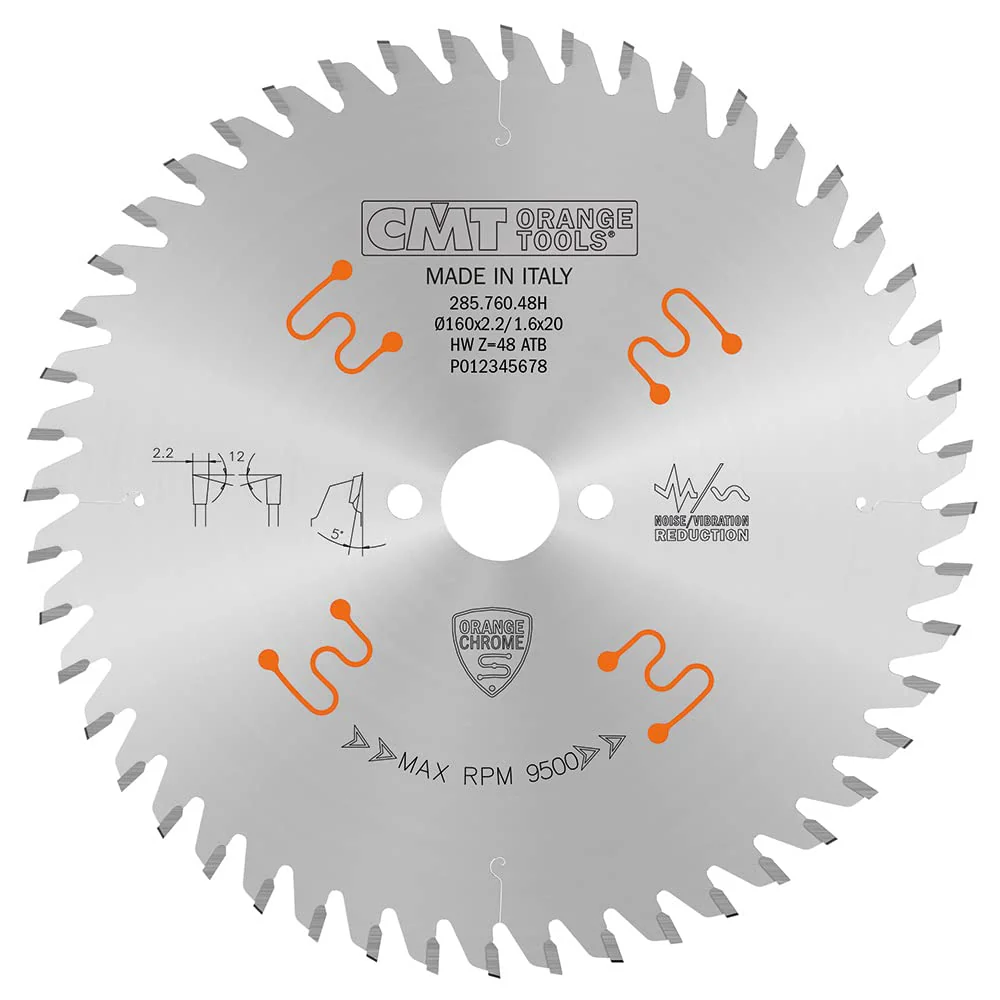 CMT Orange Tools 285.760.48H FINE FINISH 160x0.086”/0.063”x20mm T=48 ATB - Image 4