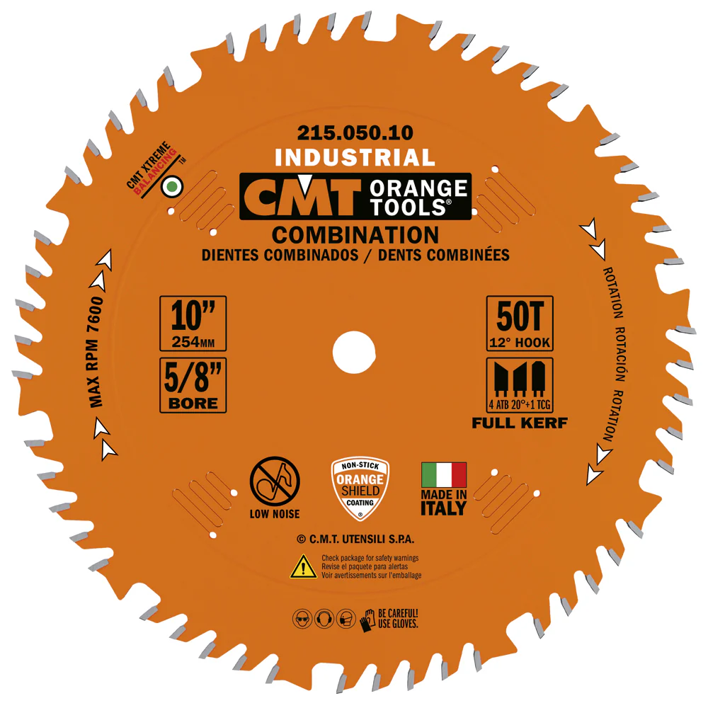 CMT Orange Tools 215.050.10 Combination Blade 10x0.126/0.087x5/8'' T50 4ATB+TCG