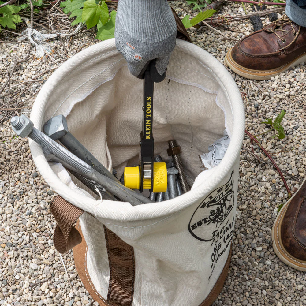 Klein Tools 5104 Canvas Bucket with Leather Bottom, 12-Inch - Image 3
