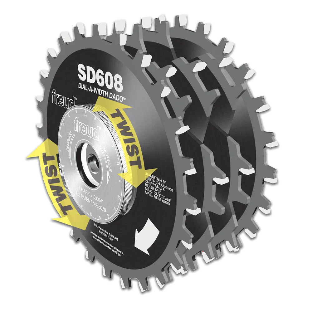 Freud 8 In. x 24T Dial-A-Width Stacked Dado Sets - Image 3
