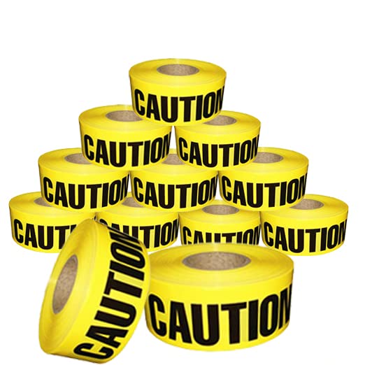 Cordova Pro Pack Yellow Caution Barricade Tape, 3 in. x 1000 ft. Roll, 12-Pack - Image 6