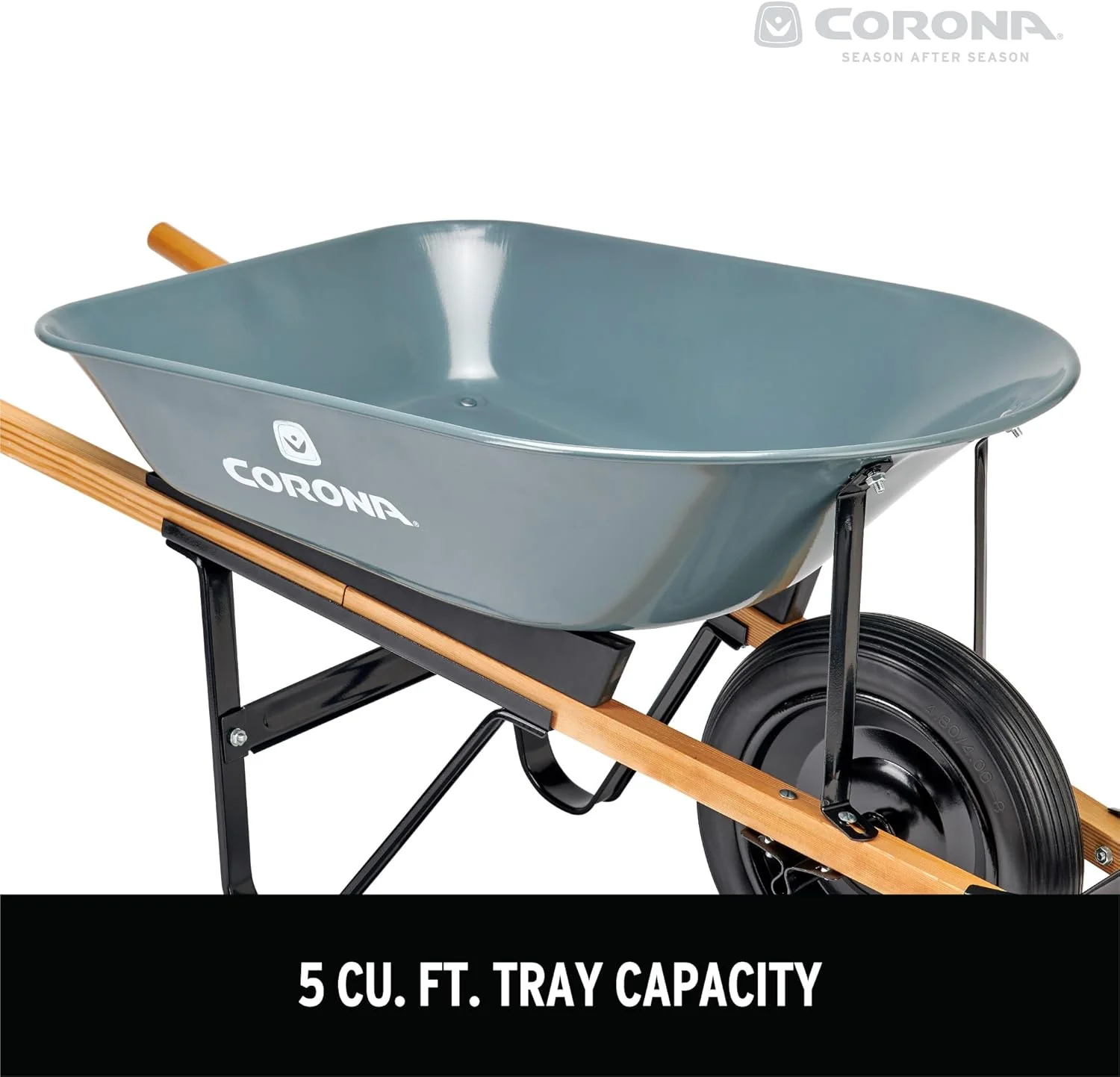 Corona WB1000 5 Cubic Foot Wheelbarrow in A Box Heavy Duty Garden Cart with 15 Inch Flat Free Tire for Outdoor Gardening, Yards, Planting - Image 6