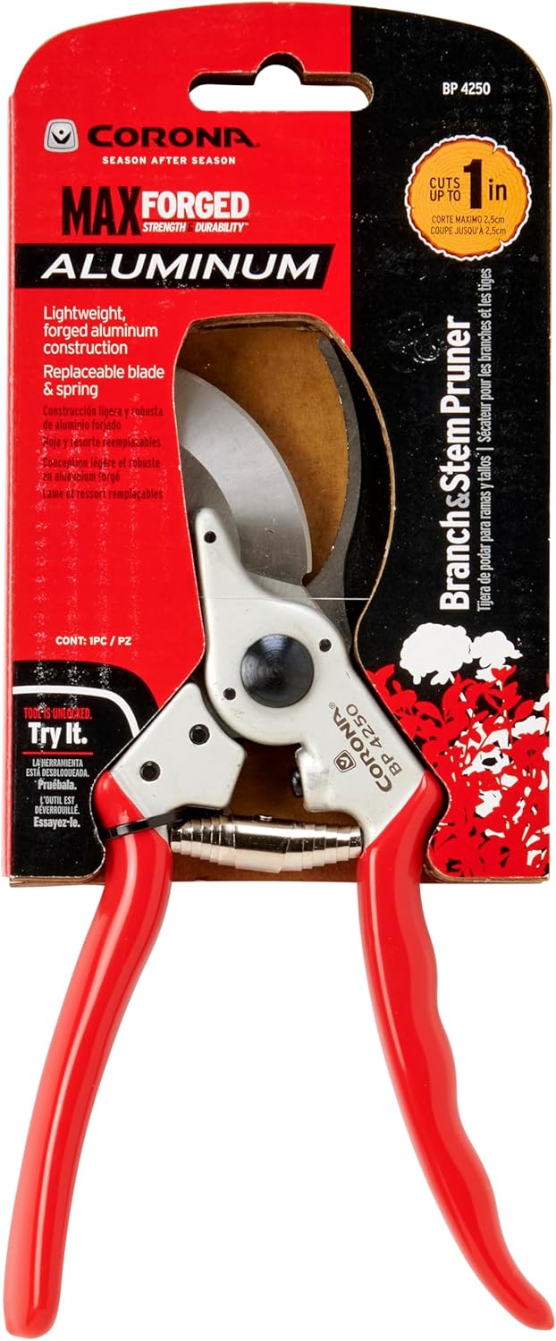 Corona BP4250 Forged Steel Aluminum Handles Bypass Hand Pruner - 1 inch Cut Capacity Stem and Branch Garden Shears, Red - Image 9