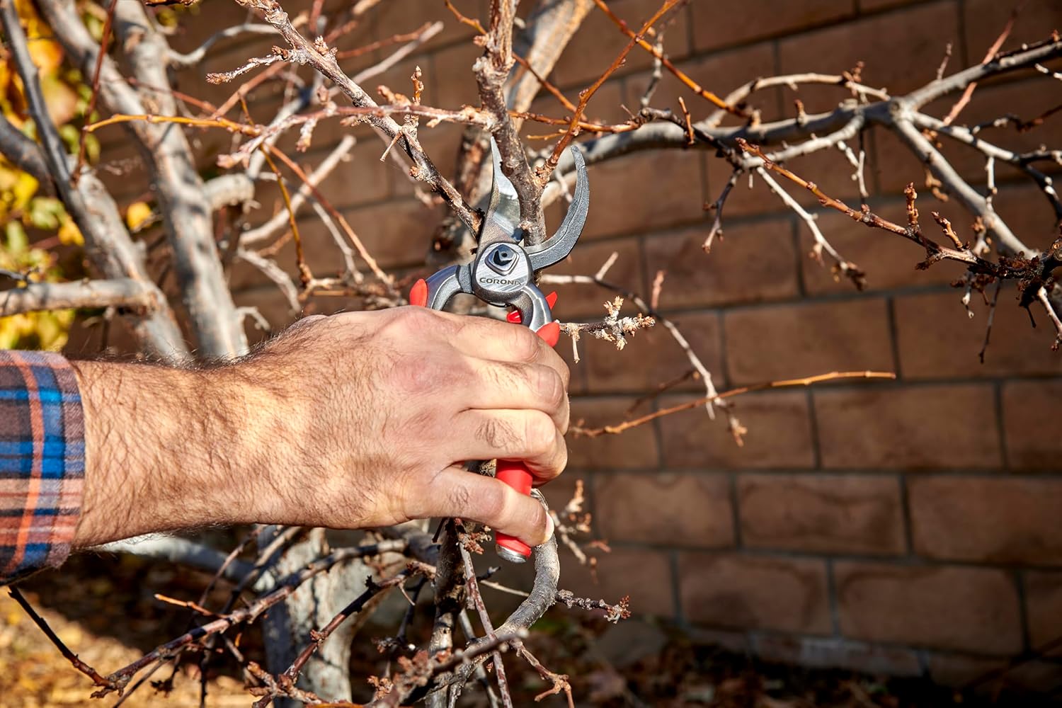 Corona BP 7100D Forged Steel DualCUT Bypass Hand Pruner - 1 inch Cut Capacity Stem and Branch Garden Shears, Red 1 in Bypass Hand Pruner - Image 3