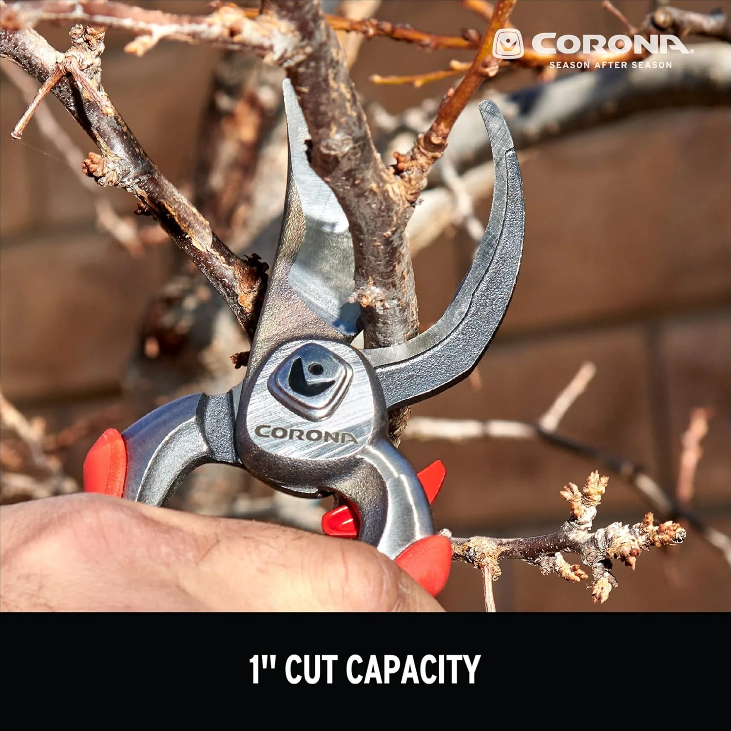 Corona BP 7100D Forged Steel DualCUT Bypass Hand Pruner - 1 inch Cut Capacity Stem and Branch Garden Shears, Red 1 in Bypass Hand Pruner - Image 7