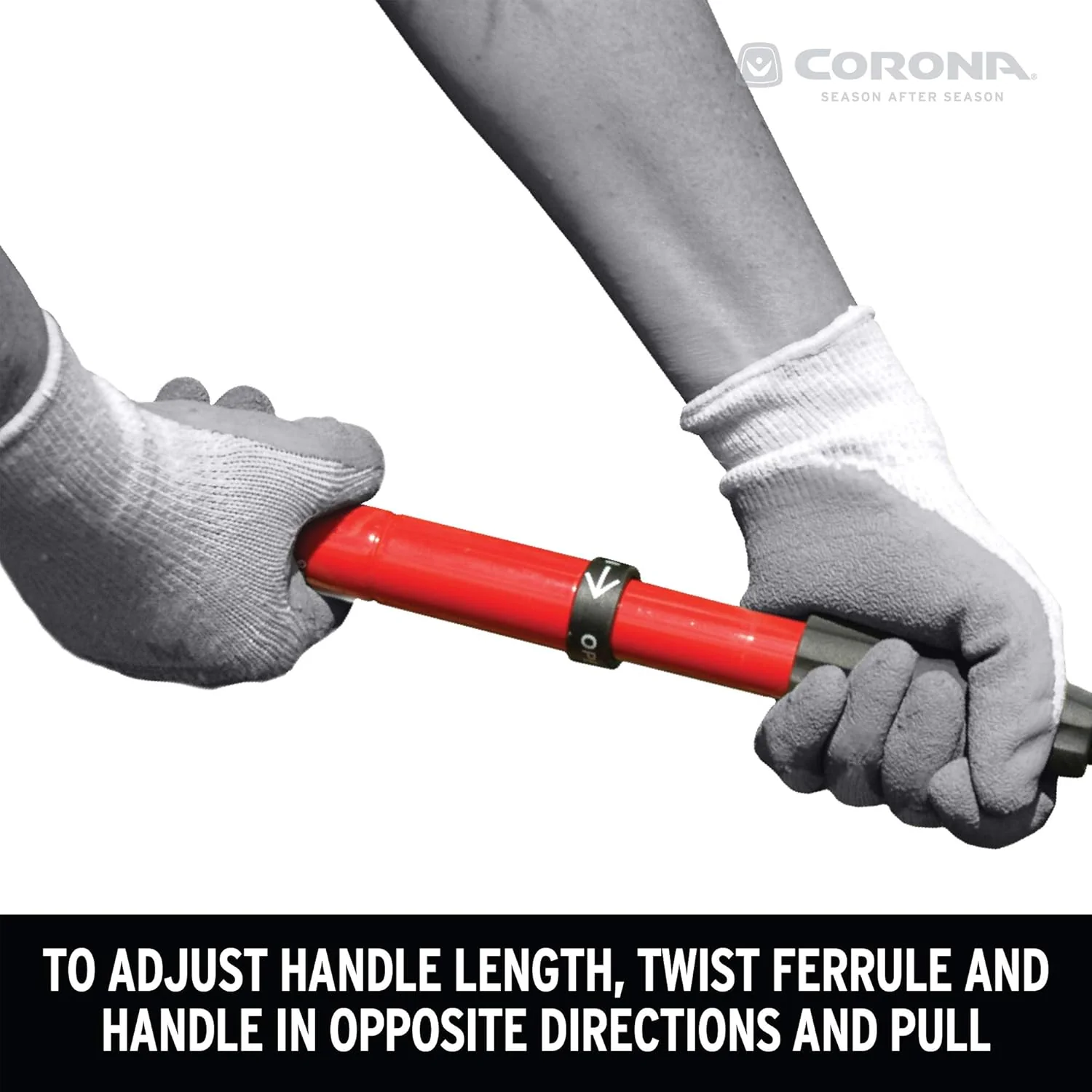 Corona (GT3070) Extendable Handle Cultivator, Red, 18" - 32" - Image 7