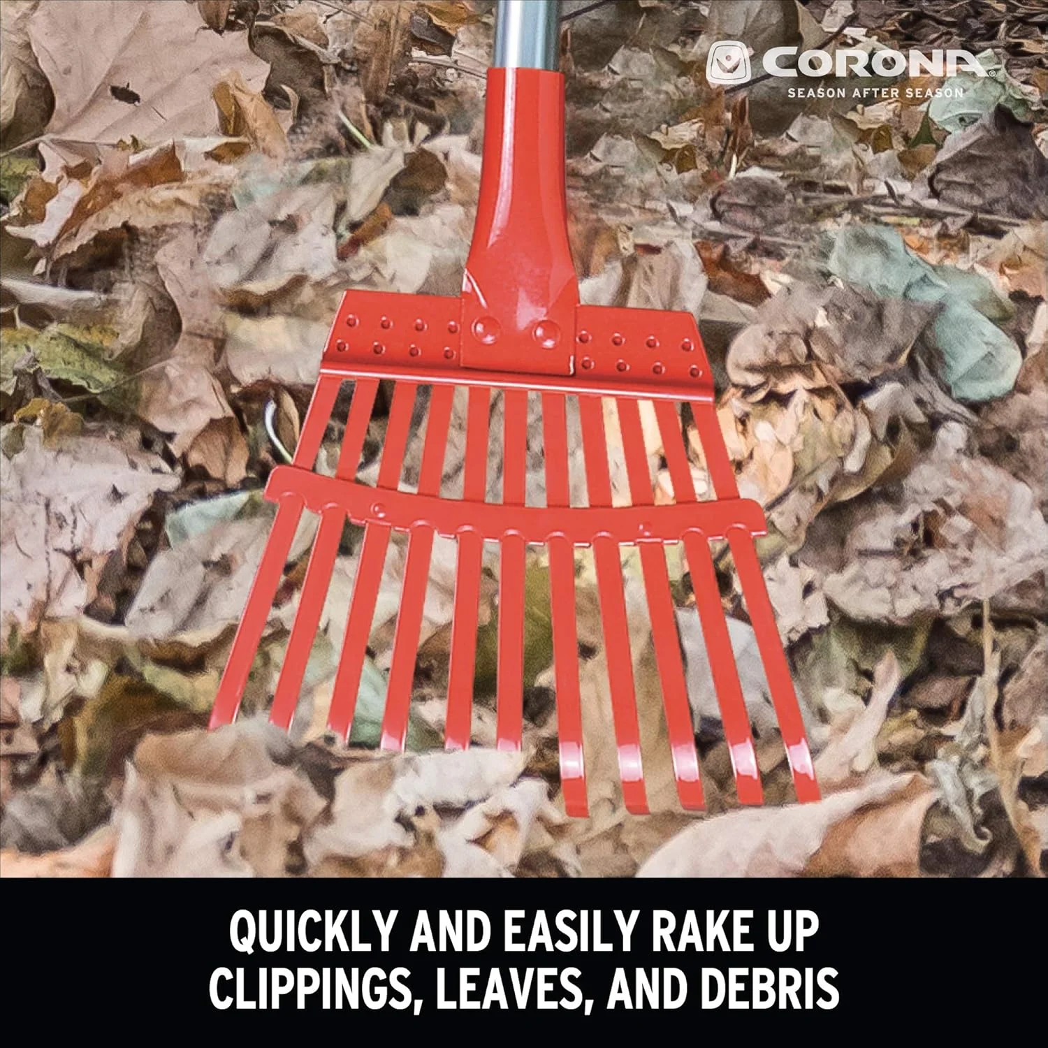 Corona RK62060 Fixed Tine Shrub Rake, Aluminum Handle, 8-Inch Wide Shrub Rake - Image 2