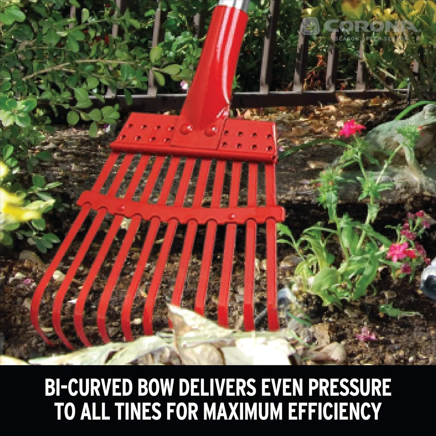 Corona RK62060 Fixed Tine Shrub Rake, Aluminum Handle, 8-Inch Wide Shrub Rake - Image 4