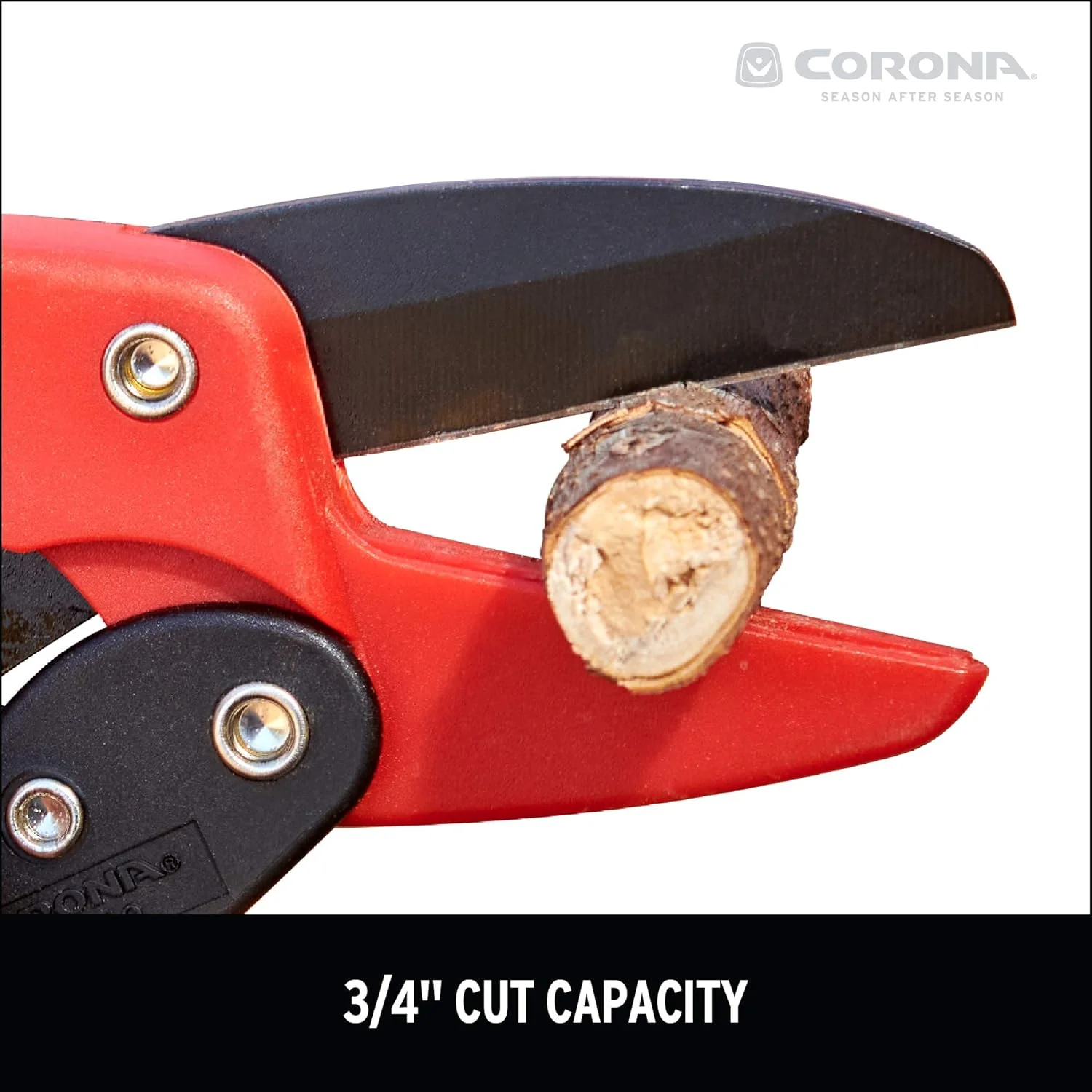 Corona RP3230 Rachet Hand Pruner - 3/4" Cut Capacity Stem and Branch Garden Shears, Red - Image 6