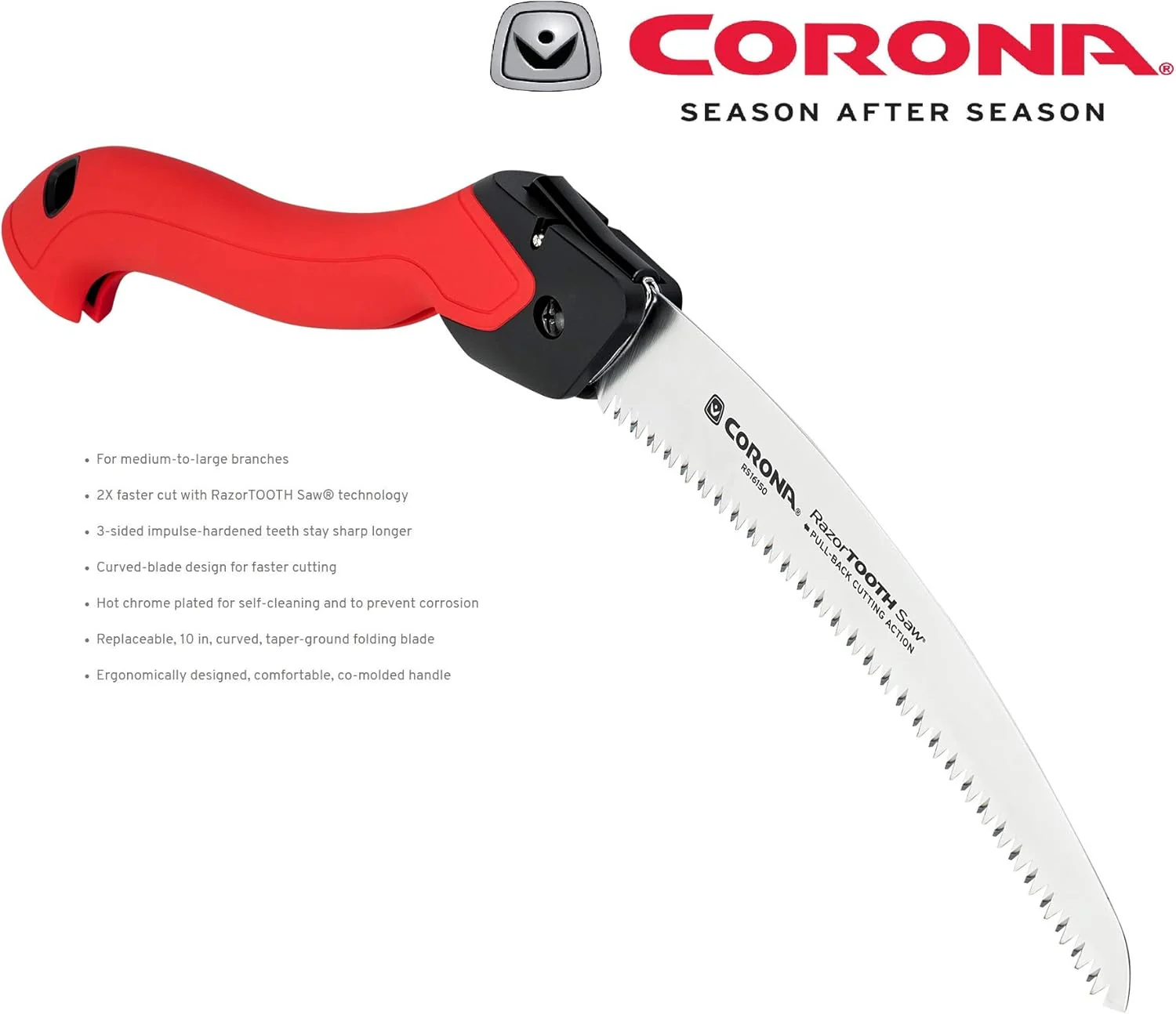 Corona Tools 10-Inch RazorTOOTH Folding Pruning Curved Blade Hand Saw - RS16150, Red - Image 8