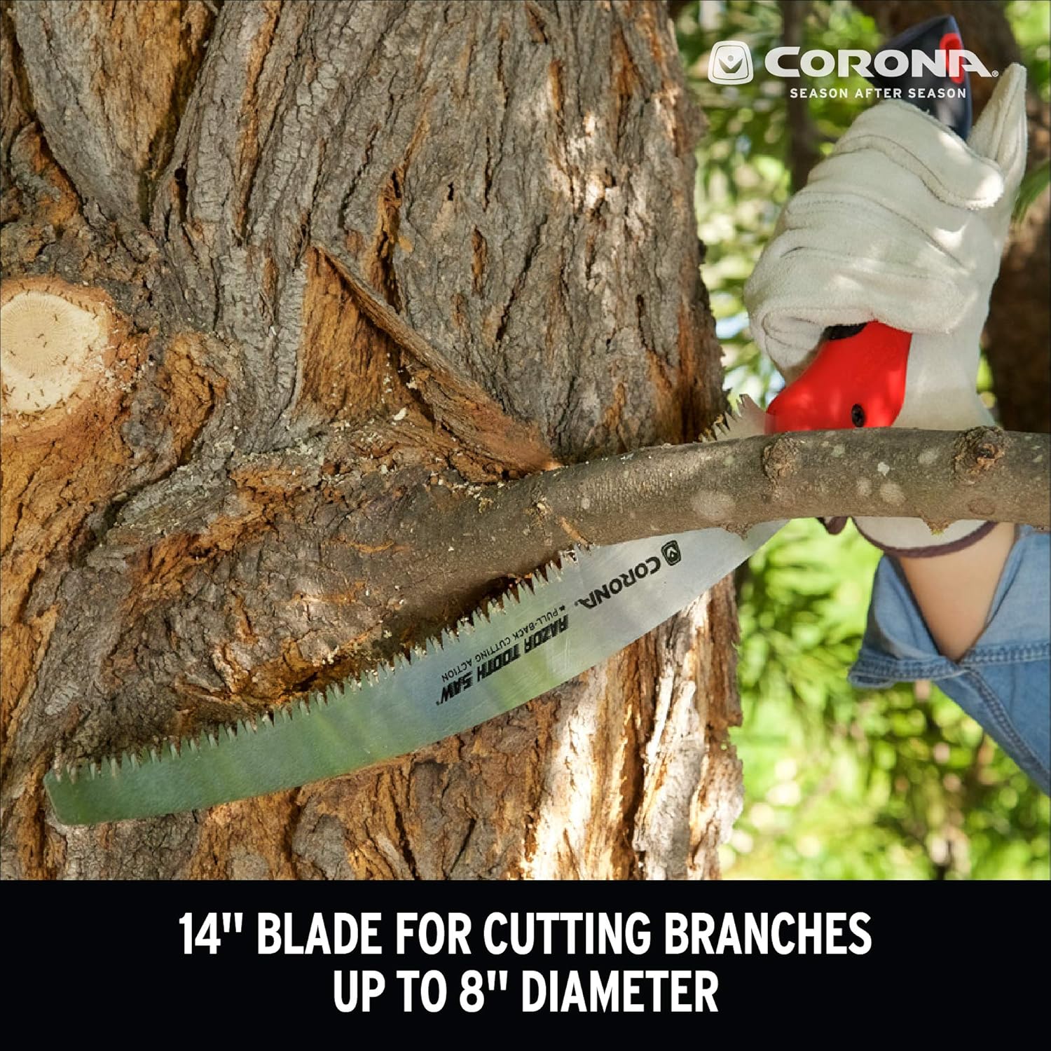 Corona Tools RS7395 14-Inch RazorTOOTH Pruning Saw, Tree Saw Designed for Single-Hand Use, Curved Blade Hand Saw, Cuts Branches Up to 8" in Diameter - Image 6
