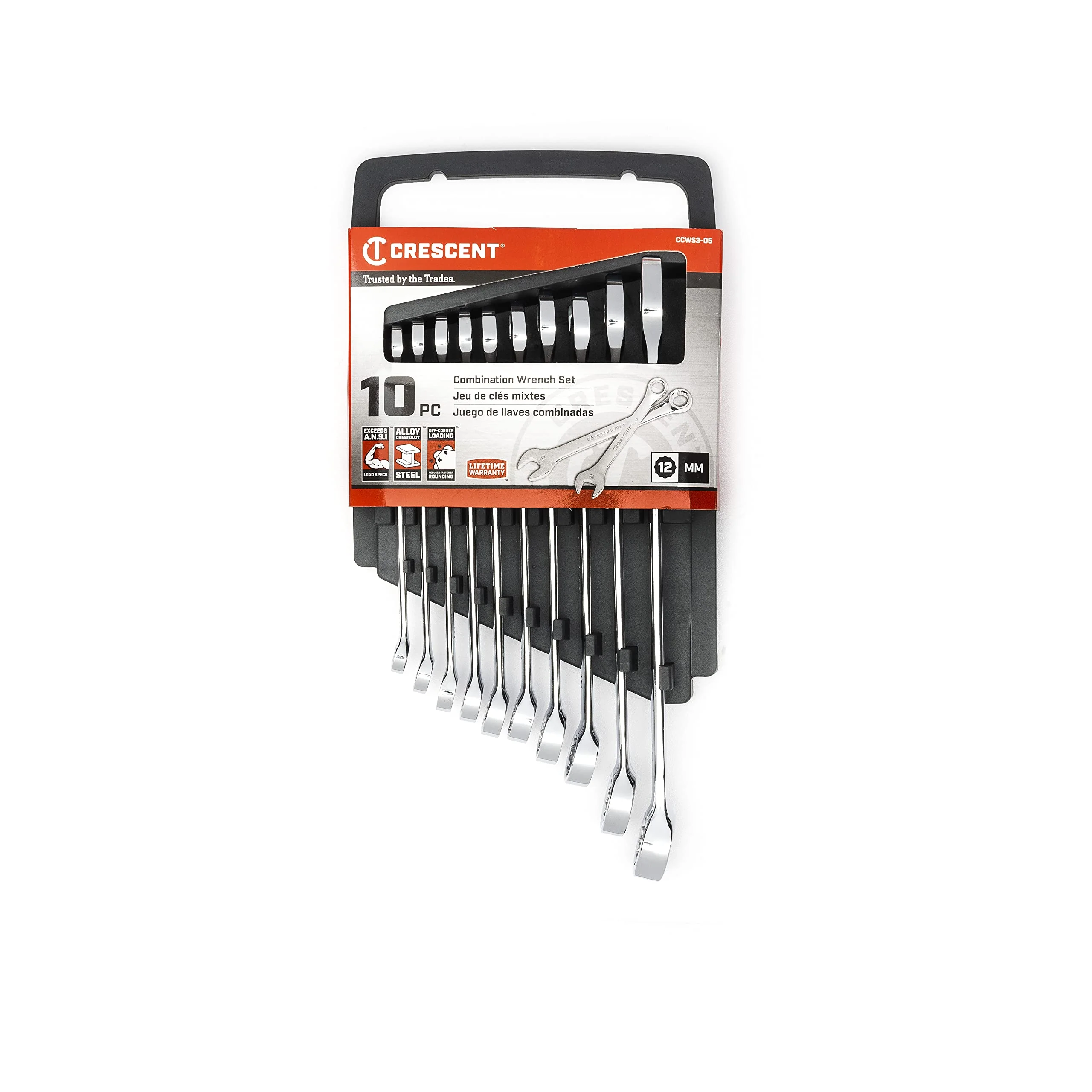 CRESCENT 10 Piece 12 Point Metric Combination Wrench Set - CCWS3-05 - Image 2