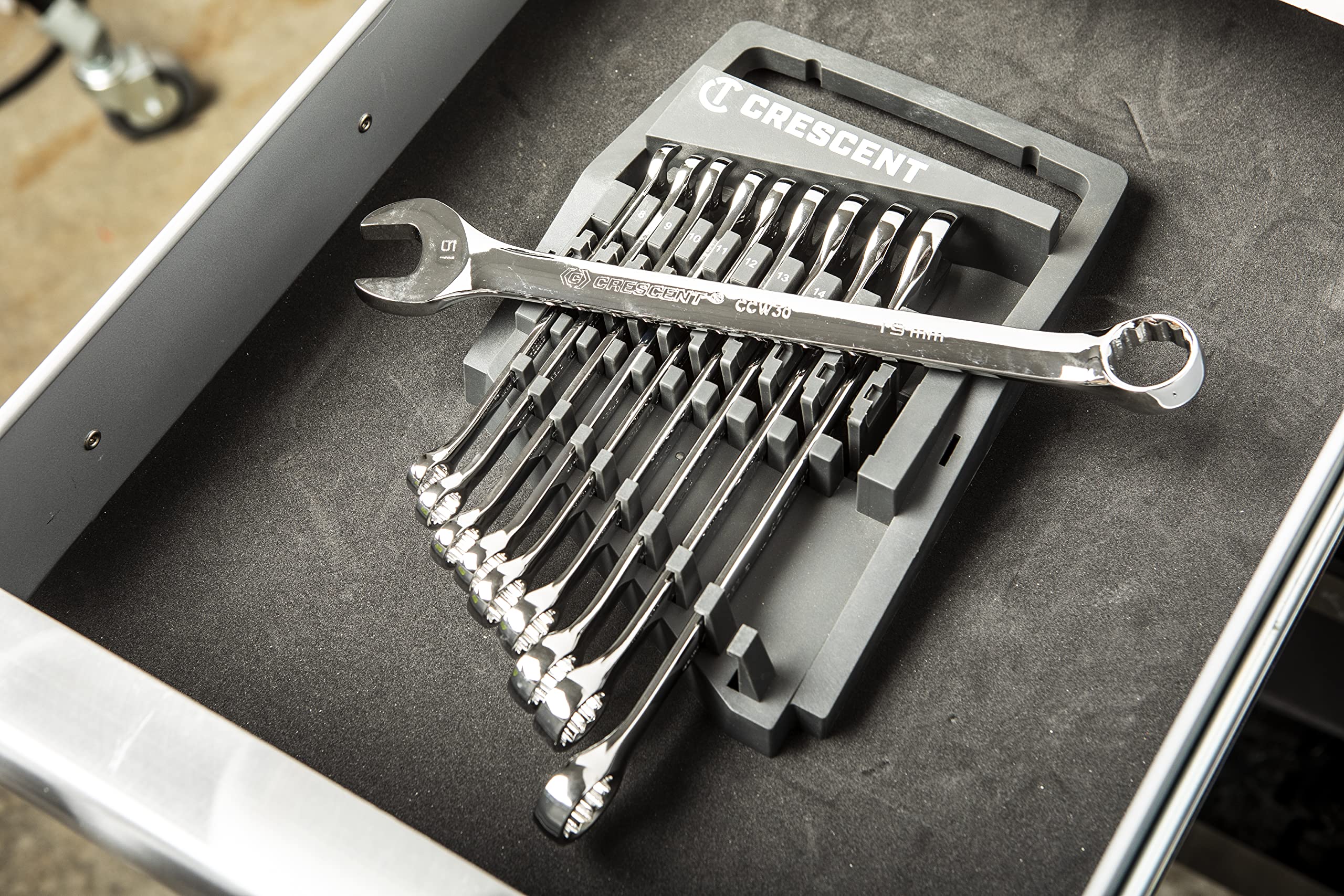 CRESCENT 10 Piece 12 Point Metric Combination Wrench Set - CCWS3-05 - Image 5