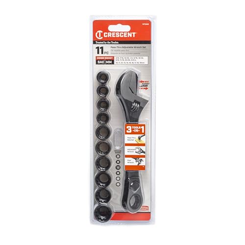 Crescent 11 Pc. Pass-Thru X6 Black Oxide Adjustable Wrench and Spline Socket Set - CPTAW8 - Image 9