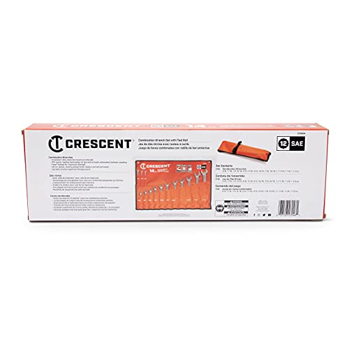 Crescent 14-Piece 12 Point SAE Combination Wrench Set with Tool Roll - Image 8
