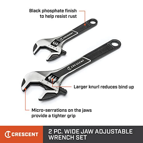 CRESCENT 2 Pc. Wide Jaw Adjustable Wrench - Image 5