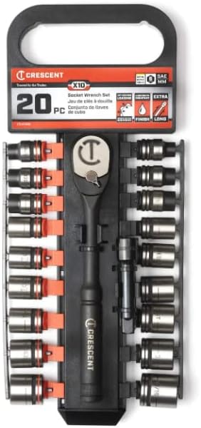 Crescent 20 Piece X10 3/8" Drive 6 Point Standard SAE/Metric Mechanics Tool Set - CSWS38B - Image 11