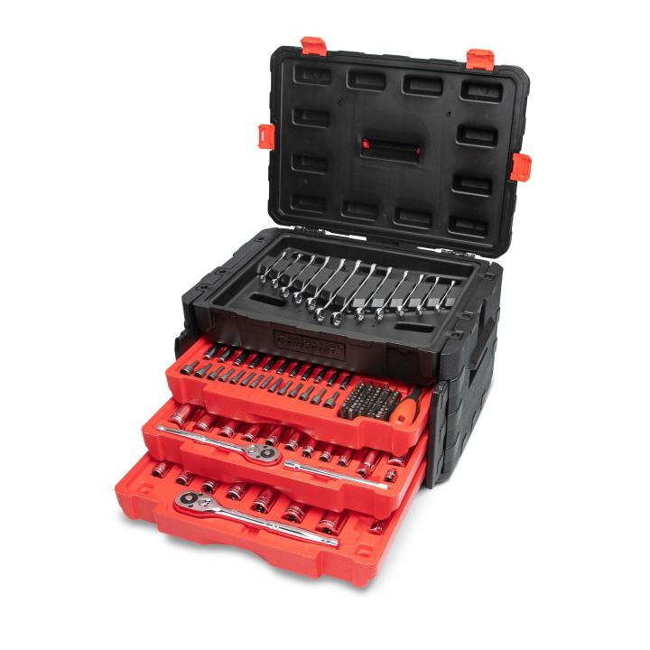 Crescent 229-Piece 1/4", 3/8" & 1/2" Drive Mechanics Hand Tool Set with 3 Drawer Storage Case - Image 8