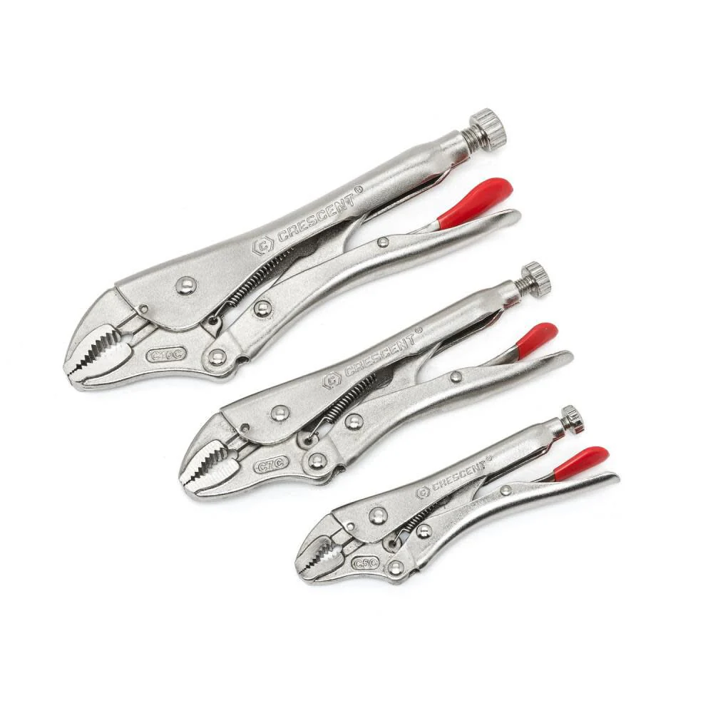 Crescent 3 Piece Curved Jaw Locking Pliers with Wire Cutter Set - CLP3SETN-08 - Image 3