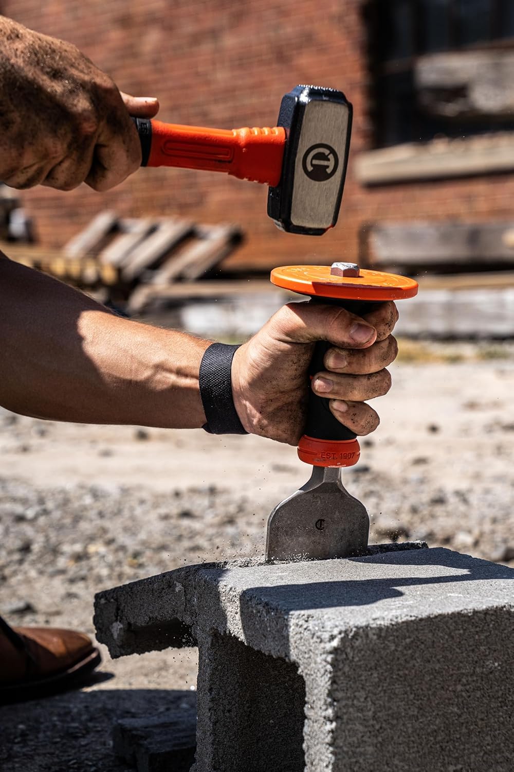 Crescent CBCH30H 3" x 8-1/2" Brick Chisel with Handguard - Image 8