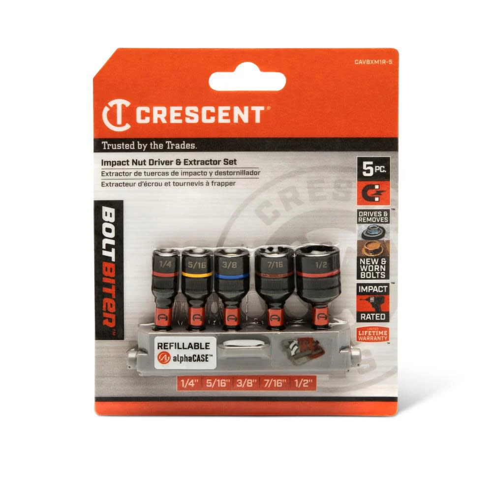 Crescent 5 Pc. Bolt Biter Impact Nut Driver and Extractor Set - Image 5