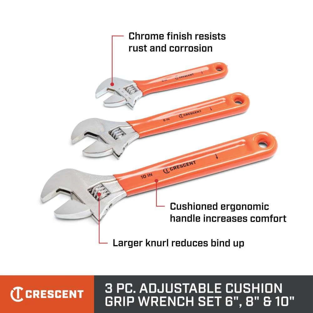 Crescent 6" Adjustable Cushion Grip Wrench - Carded - Image 3