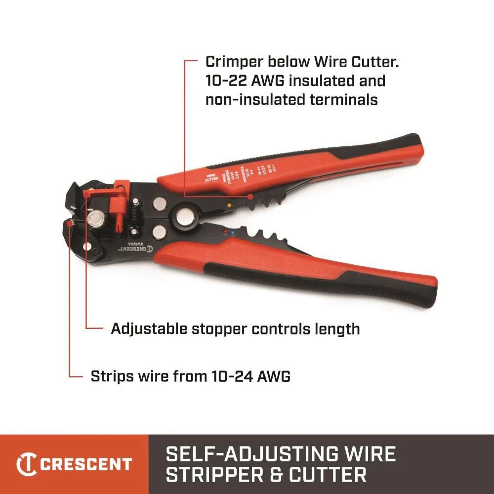 Crescent 8" Wire Stripper & Cutter, Self-Adjusting - Image 5