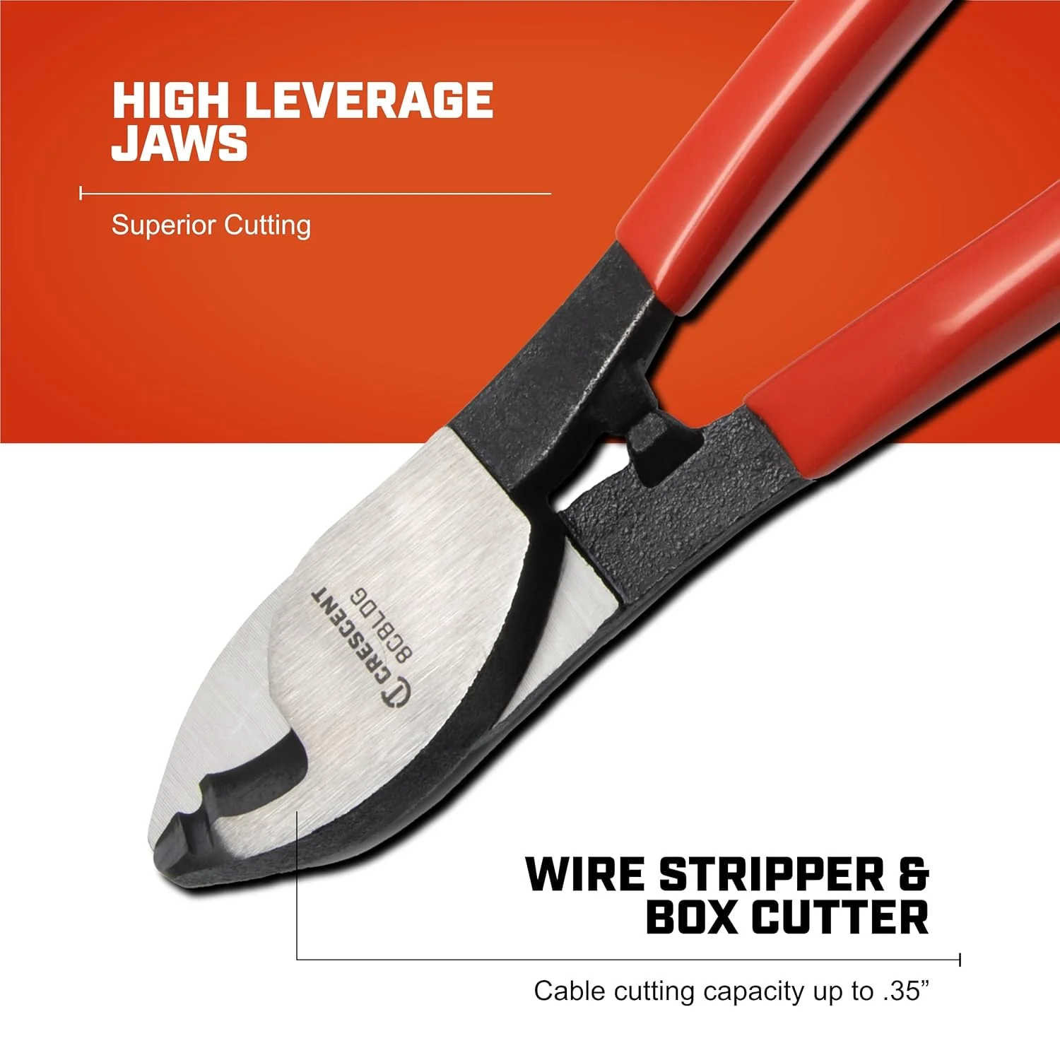 Crescent 8CBLDG 8" Cable Cutter Dipped Handle Pliers - Image 3