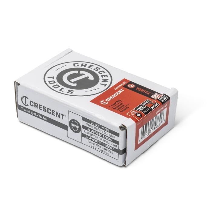 Crescent CAVB1PH3-25 #3 x 1" Phillips VORTEX Impact Power Bit (Pack of 25)