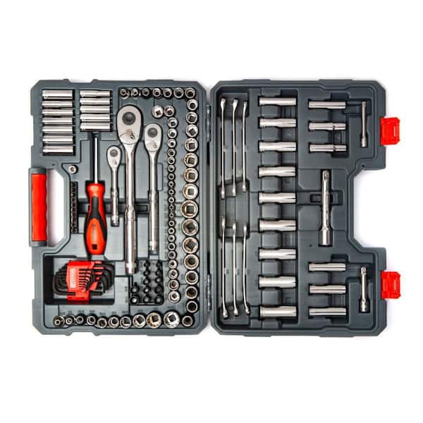 Crescent CTK142C 142 Piece 1/4", 3/8" & 1/2" Drive 6 & 12 Point Standard & Deep SAE/Metric Mechanics Tool Set