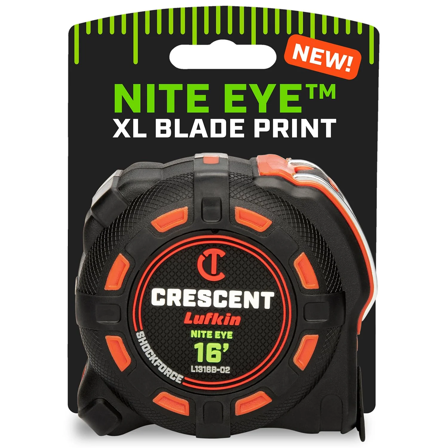 Crescent Lufkin L1316B-02 16 Ft. SAE SHOCKFORCE NITE EYE Tape Measure