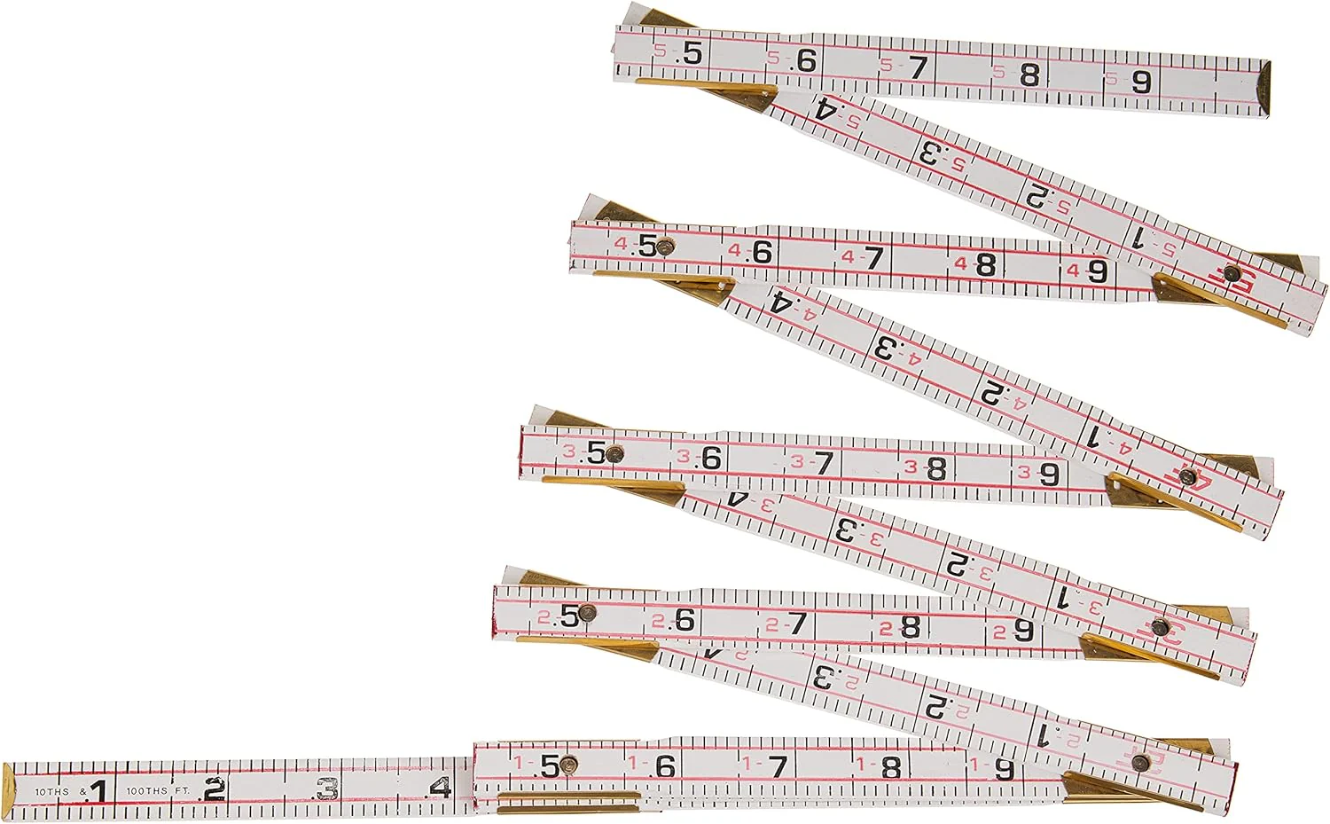 Crescent Lufkin 5/8" X 6' Red End Engineer's Scale Wood Rule - 1066DN, White - Image 3