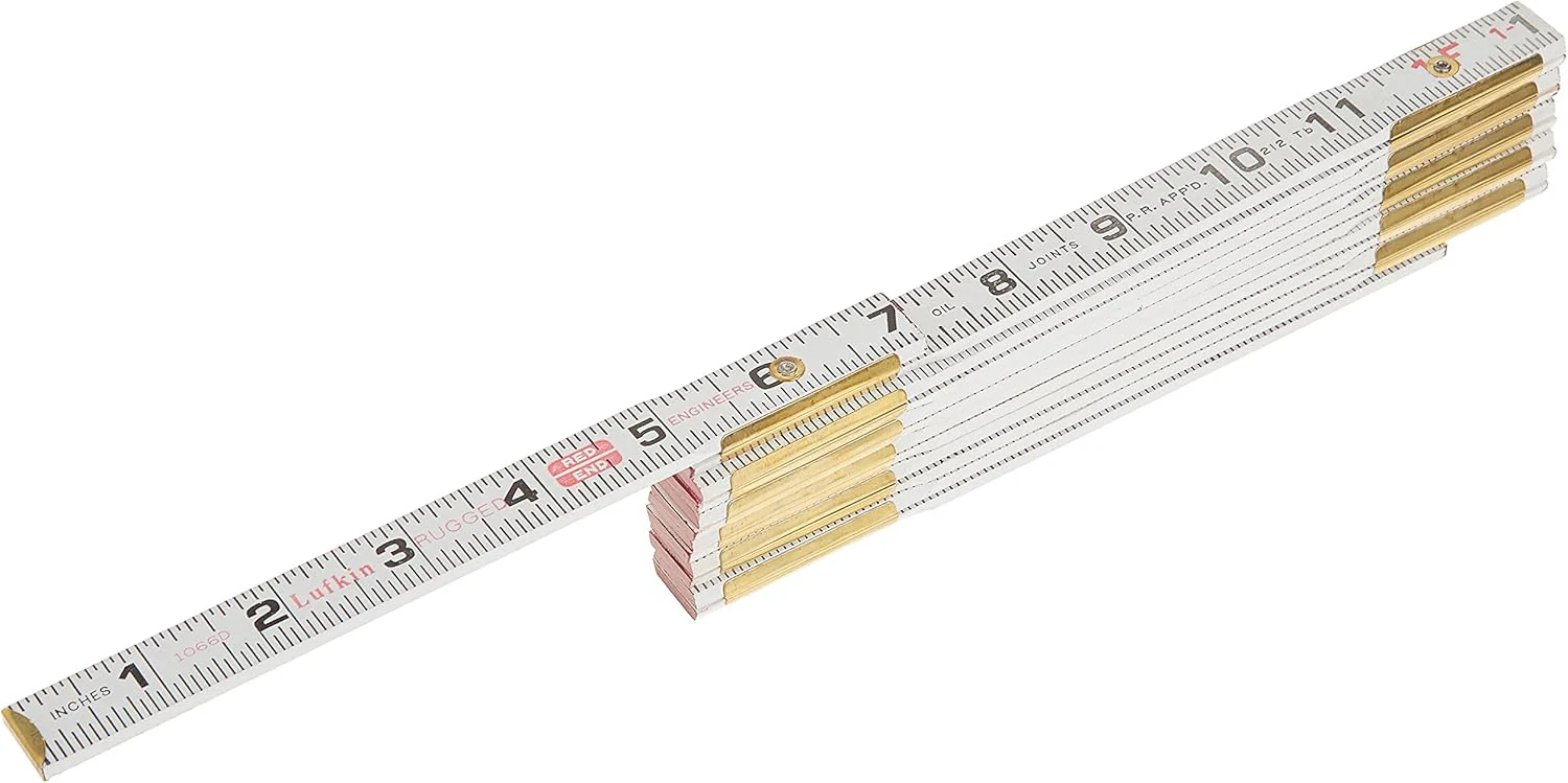 Crescent Lufkin 5/8" X 6' Red End Engineer's Scale Wood Rule - 1066DN, White - Image 4