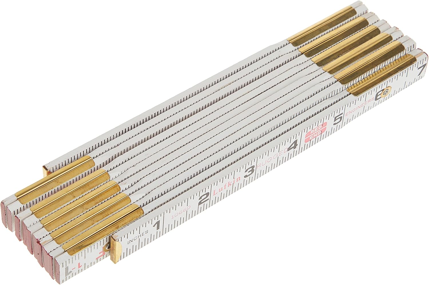 Crescent Lufkin 5/8" X 6' Red End Engineer's Scale Wood Rule - 1066DN, White - Image 5