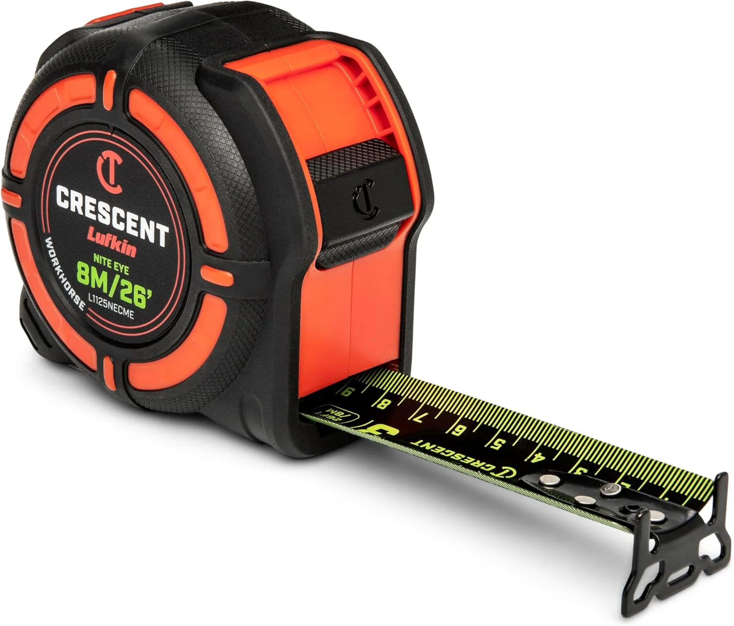 Crescent Lufkin 8 Meter / 25 Ft. WORKHORSE NITE EYE Tape Measure - L1125NECME - Image 8