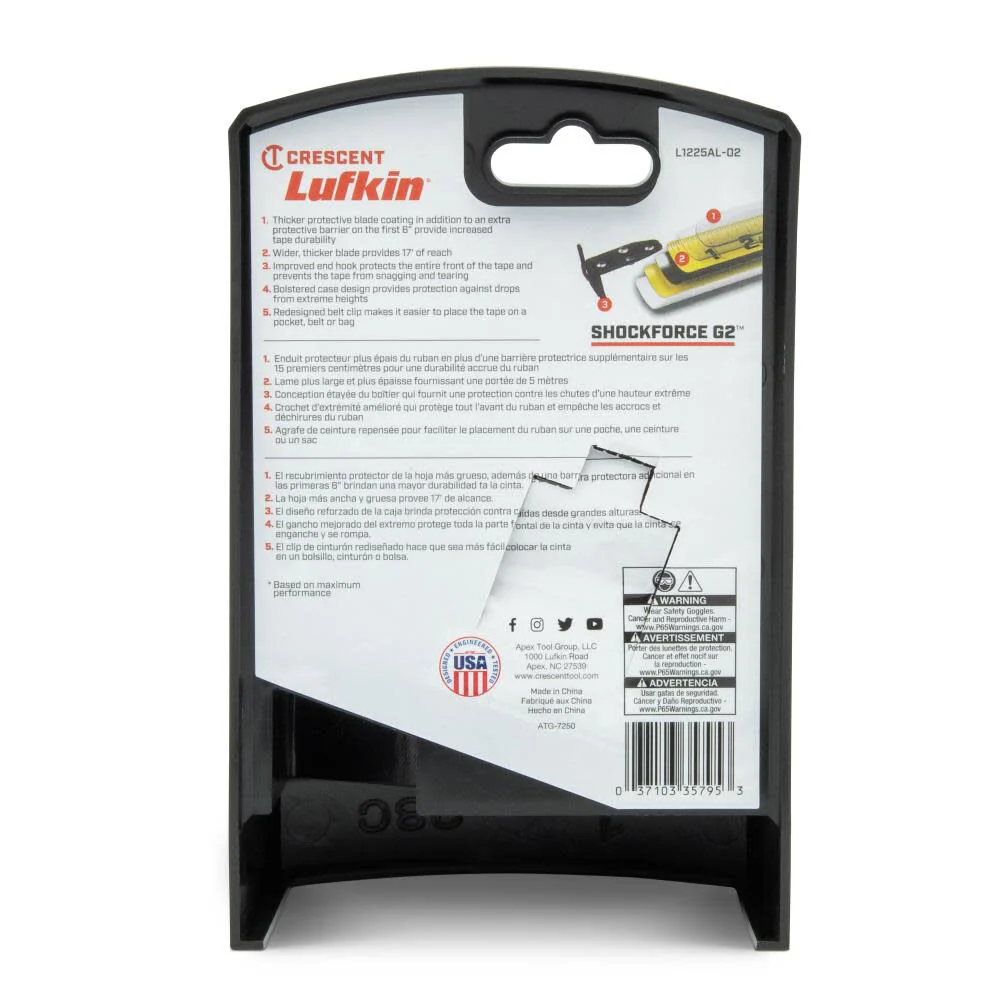 Crescent Lufkin Shockforce G2 Auto Lock Tape Measure 1-1/4 In. x 25' - Image 6