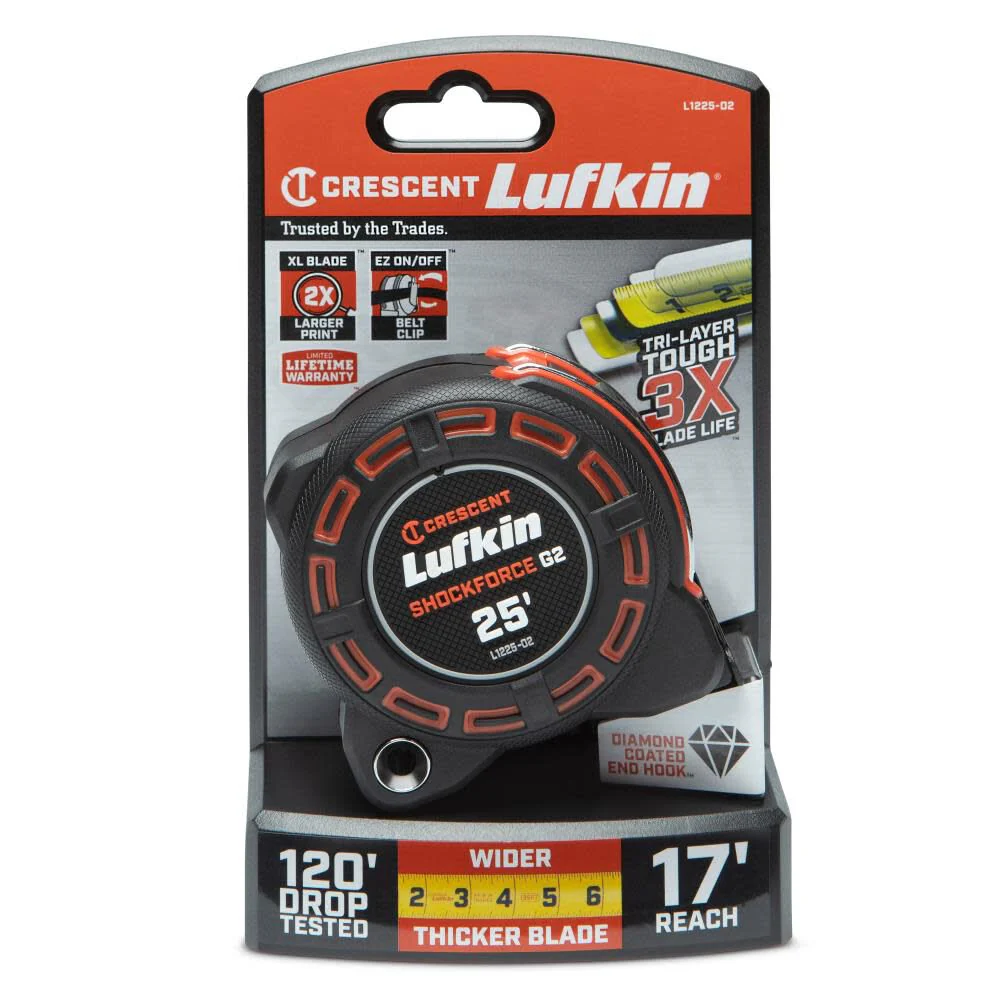 Crescent Lufkin Shockforce G2 Tape Measure 1 1/4in x 25' L1225-02 - Image 4