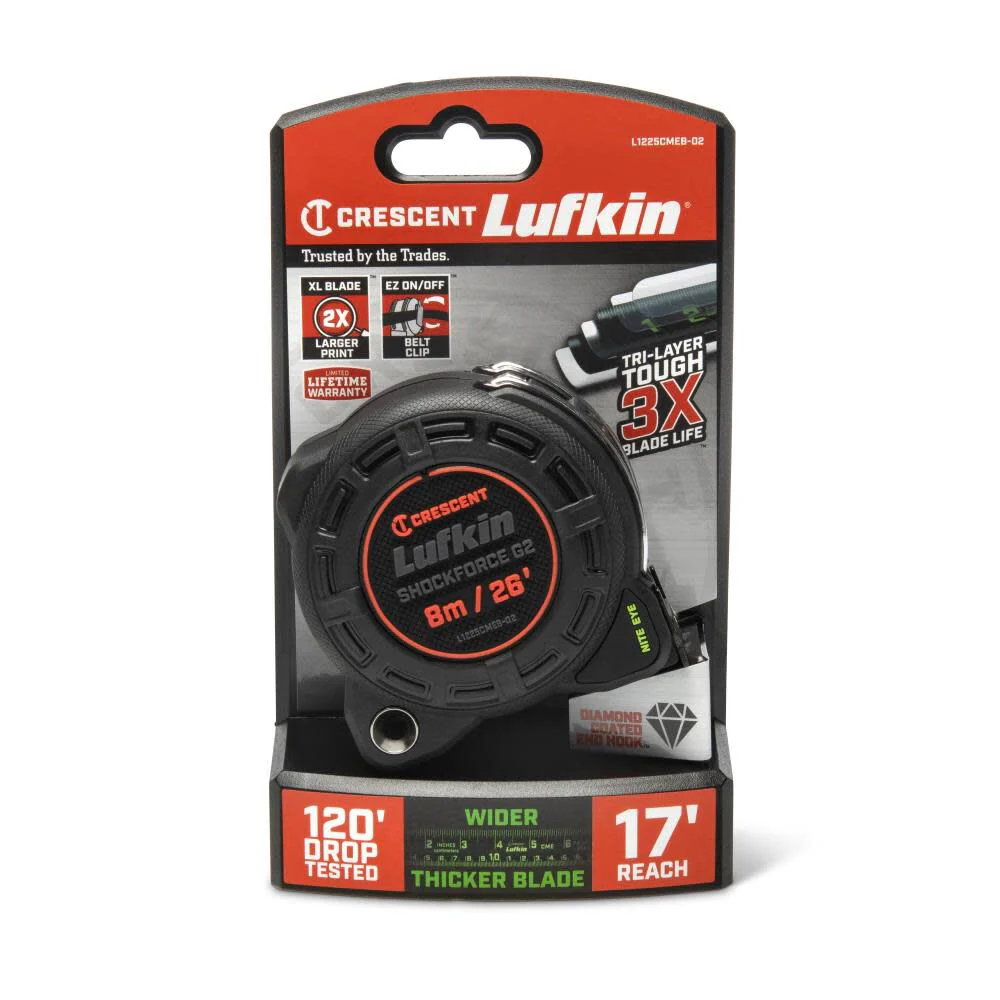 Crescent Lufkin Shockforce Nite Eye G2 26 ft Tape Measure - Image 7