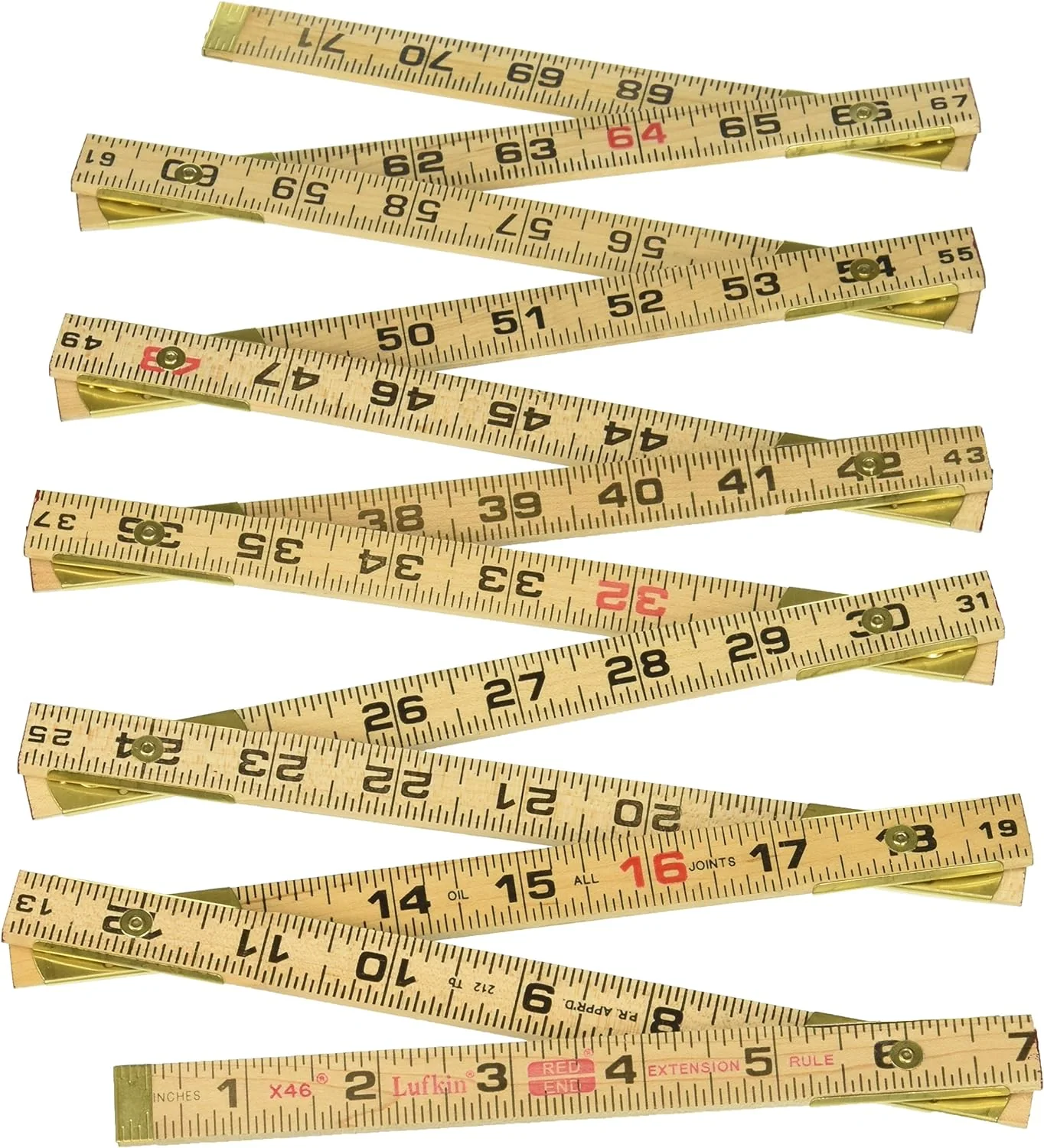 Crescent Lufkin Wood Rule, 6' Brass Ext, Brown - X46SLN - Image 3
