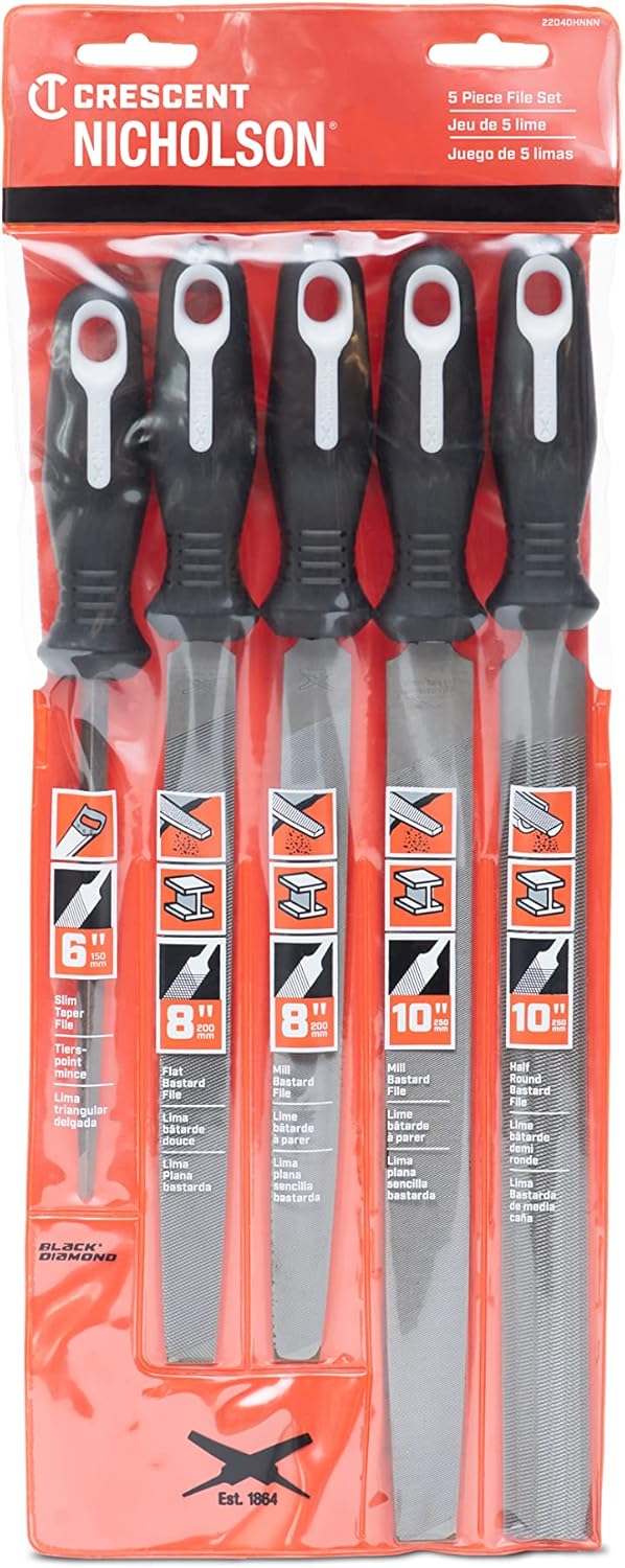Crescent Nicholson 22040HNNN 5 Piece General Purpose File Set with Ergonomic Handles - Image 4