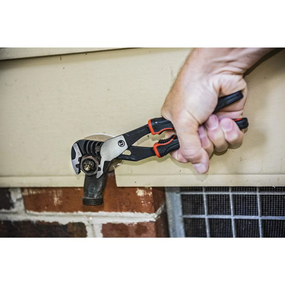 Crescent Plier, 10", Straight Jaw, T&G, Cushion Grip - Image 3