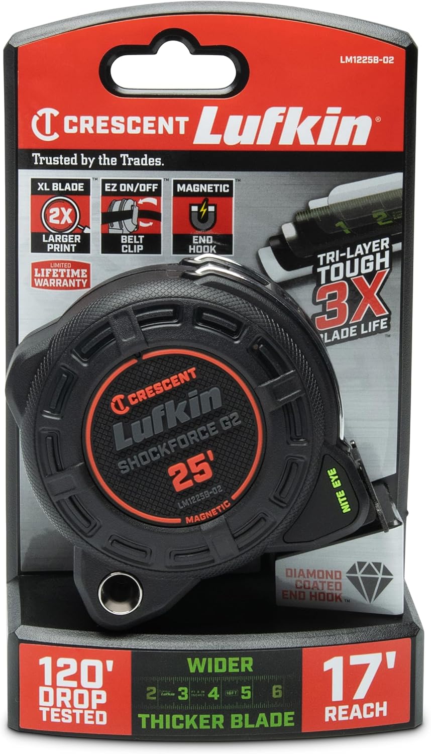 Lufkin (LM1225B-02) Shockforce G2 25-ft Nite Eye Magnetic Tape Measure - Image 6