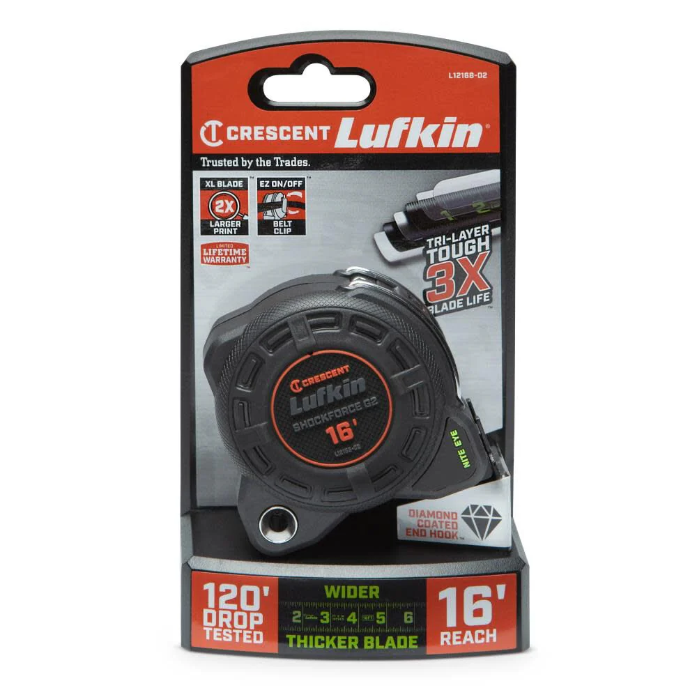 Crescent Shockforce Nite Eye G2 Tape Measure 1-1/4in x 16'L1216B-02 - Image 7