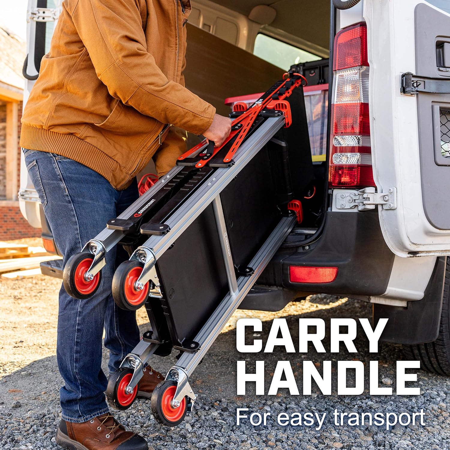 Crescent SITERUNNER, 3 Shelf Heavy Duty Folding Jobsite Cart - 300-lb Capacity, F3SCBL - Image 6