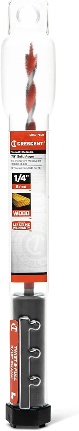 Crescent CDAG-7509 Solid Auger Drill Bit, 7.5" x 1/4" - Image 6