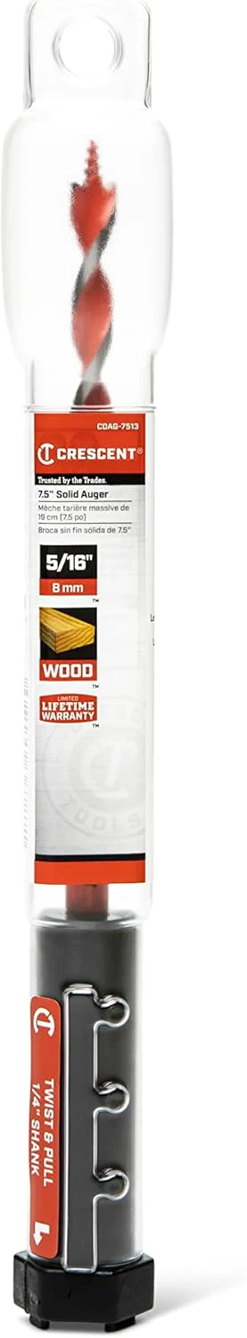 Crescent CDAG-7513 Solid Auger Drill Bit, 7.5" x 5/16" - Image 6