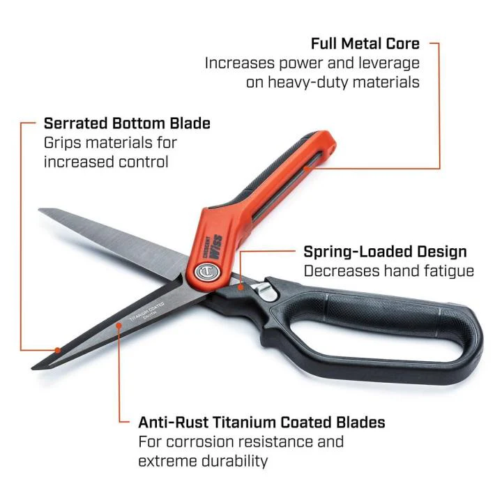 Crescent W11TM 11" Heavy-Duty Titanium Coated Single Ring Tradesman Shears - Image 3