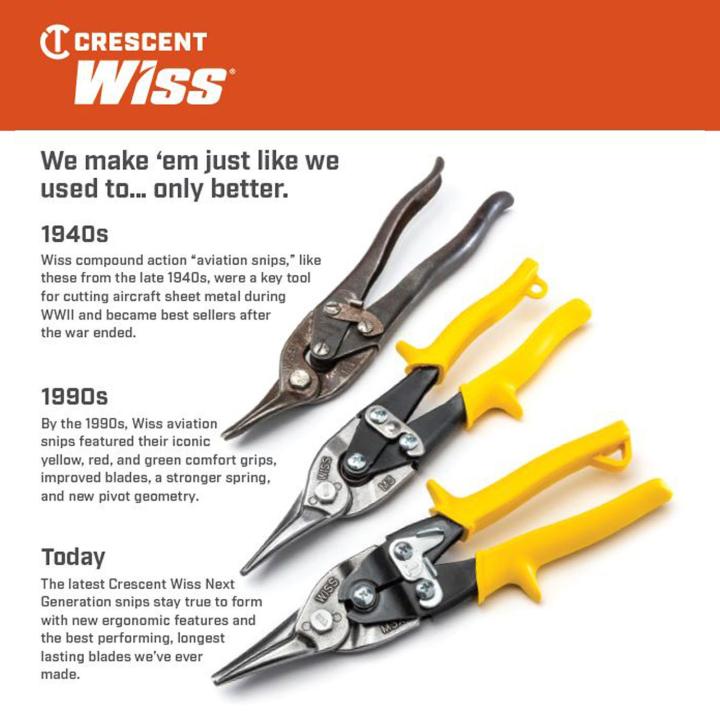 Crescent Wiss 9-3/4" Metal Master Compound Action Straight and Right Cut Aviation Snips - Image 5