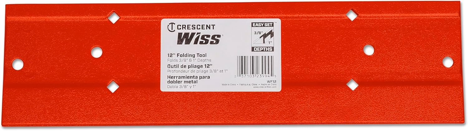 Crescent Wiss Folding Tool - Sheet Metal Bending Tool - Made from 16 Gauge Steel - Hand Tool for HVAC Applications - WF12-12", Red - Image 4