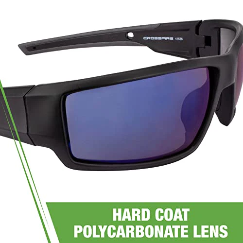 Cumulus Blue Mirror Lens and Matte Black Frame Safety Glasses - Image 6